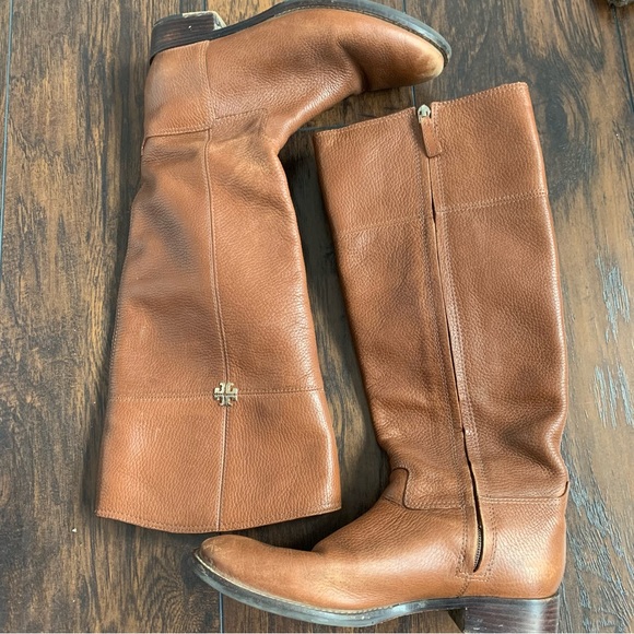 Tory Burch Women's Leather Jolie Riding Boots Rustic Brown sz 8 - Picture 2 of 9